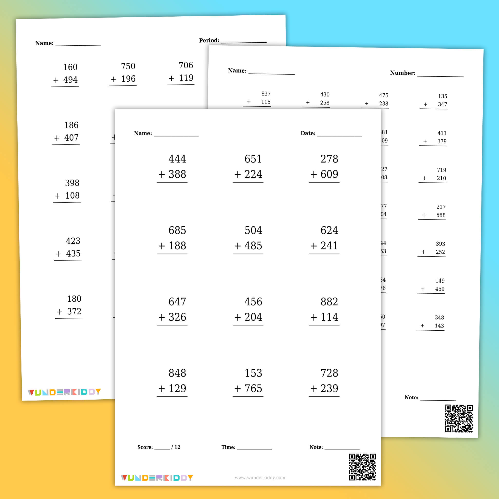 Сложение двух трехзначных чисел