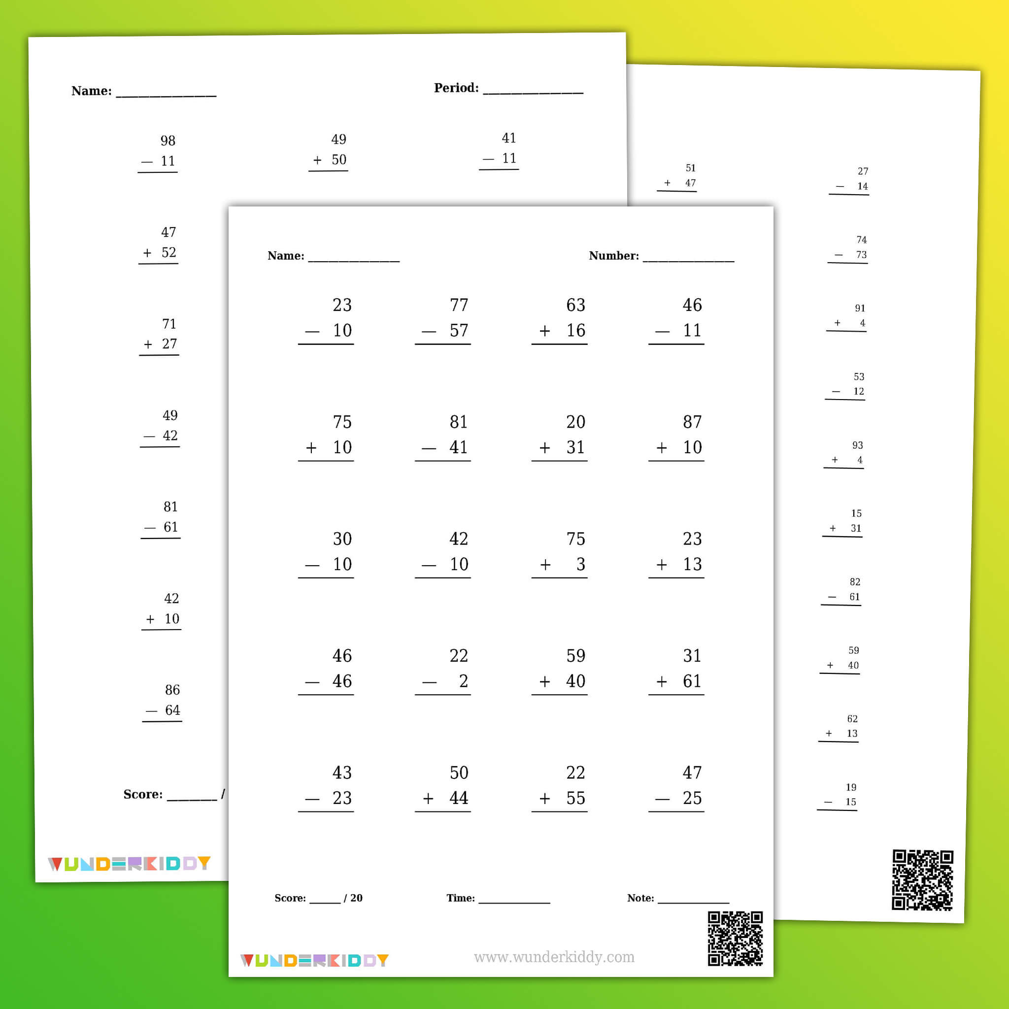 Сложение и вычитание до 100 без перехода через десяток