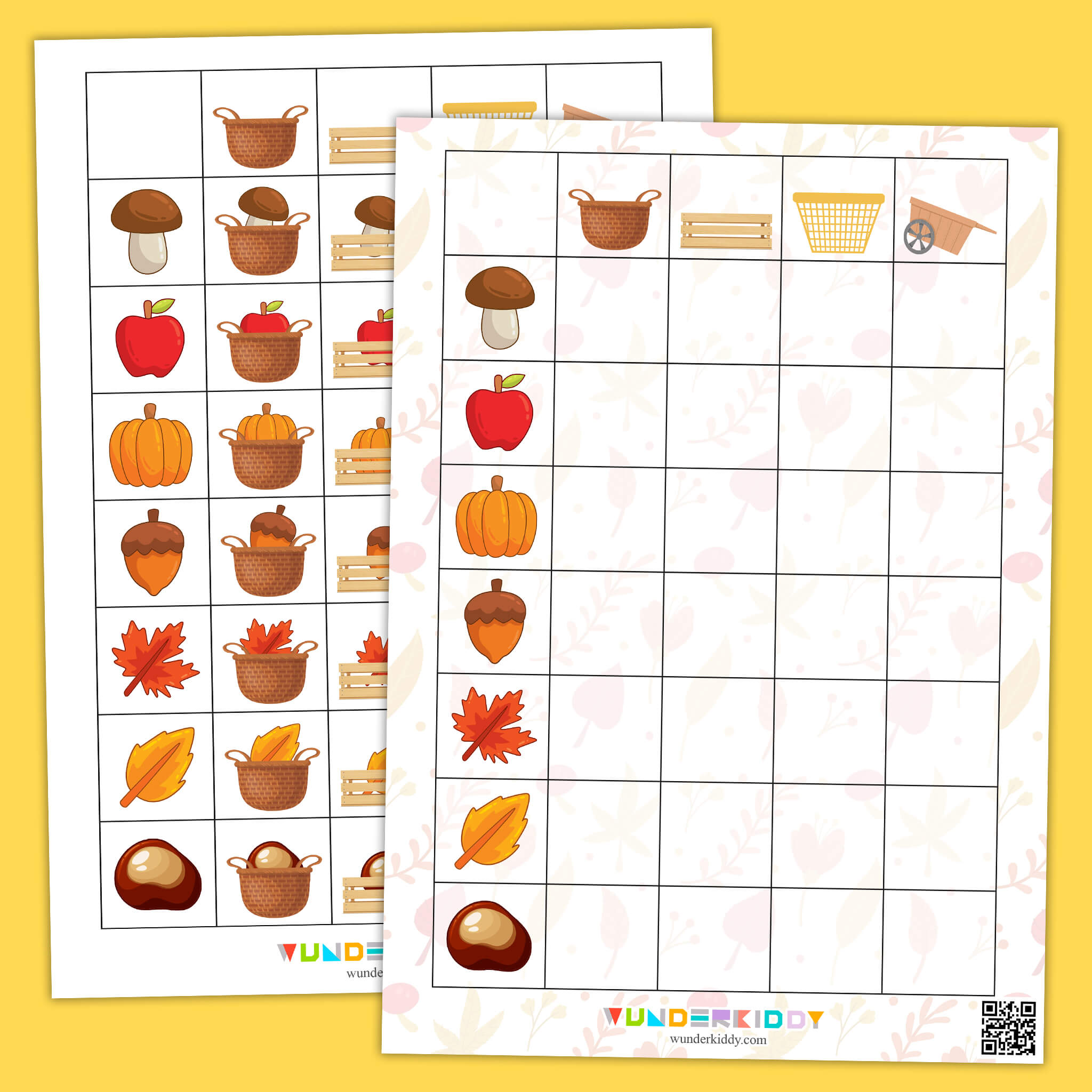 Autumn Cut and Paste Logic Worksheet
