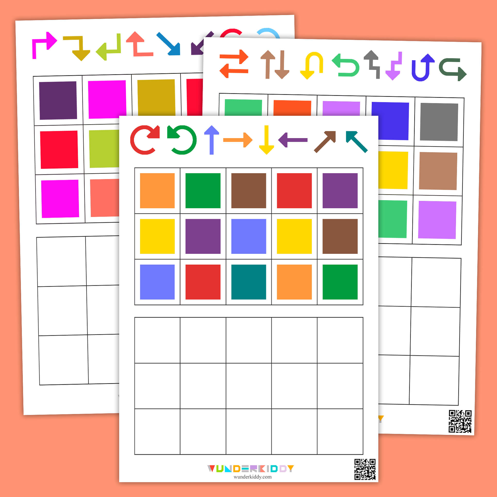 Печатная игра «Подбери стрелки по цвету»