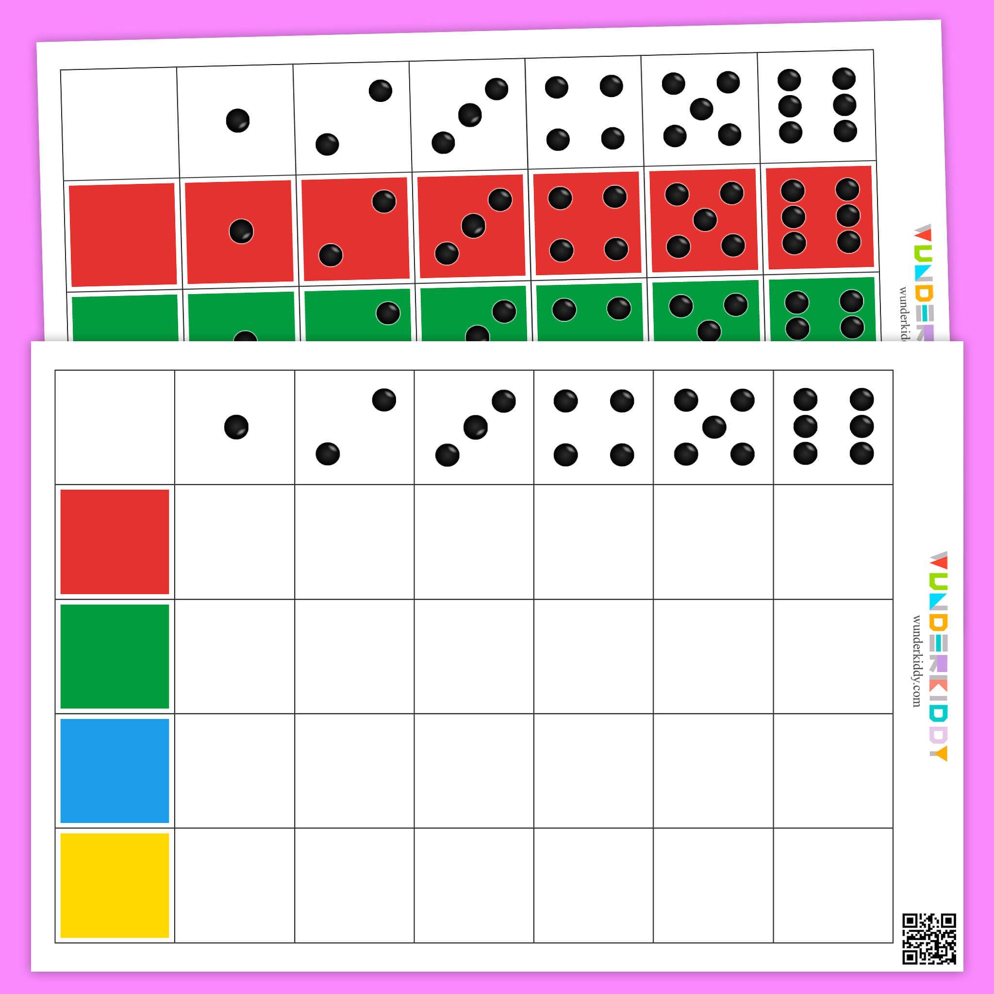 Match Colors and Dice Dots Worksheet