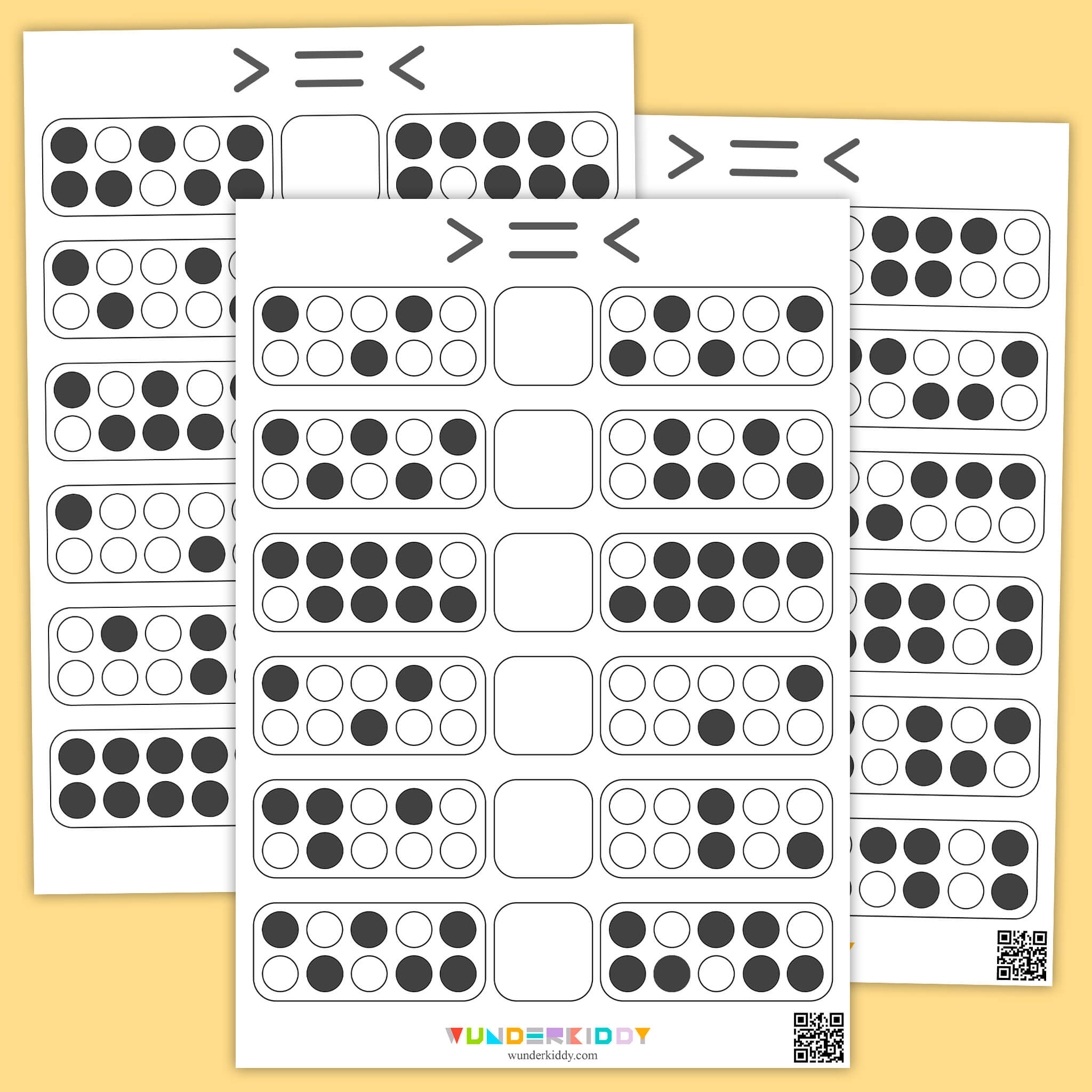 Рабочие листы «Посчитай и сравни» для детей