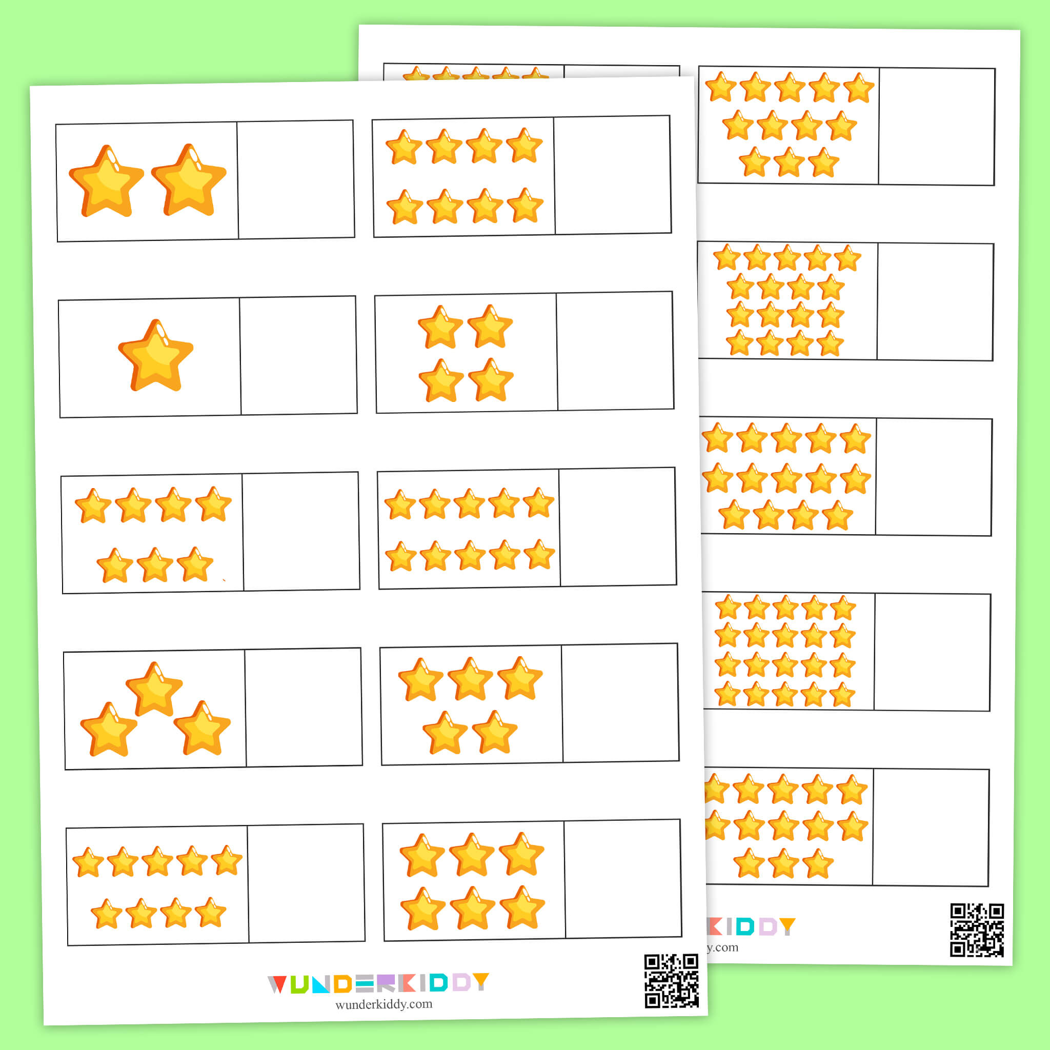 Count the Stars Worksheets 1-20