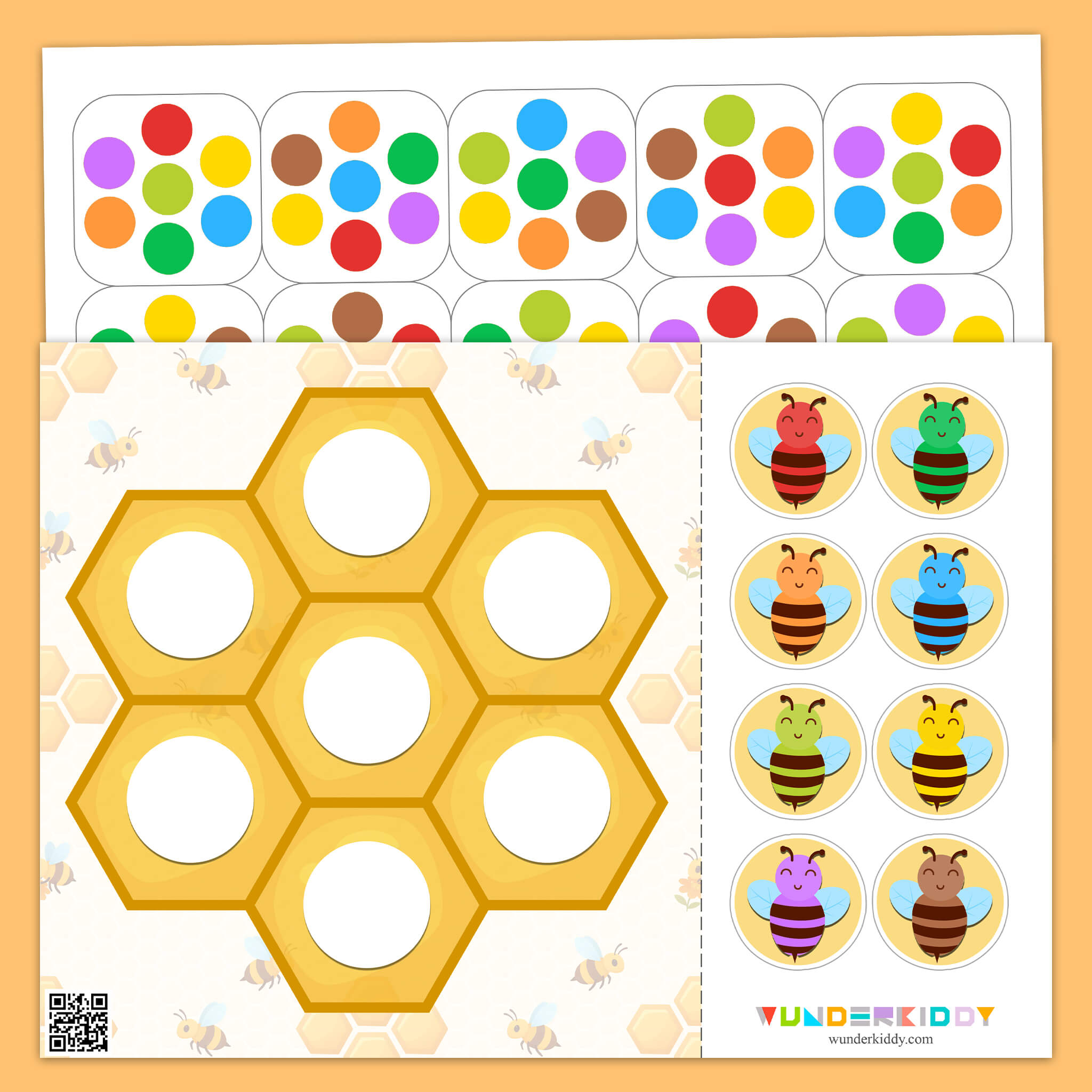 Bee Themed Logic and Color Matching Activity