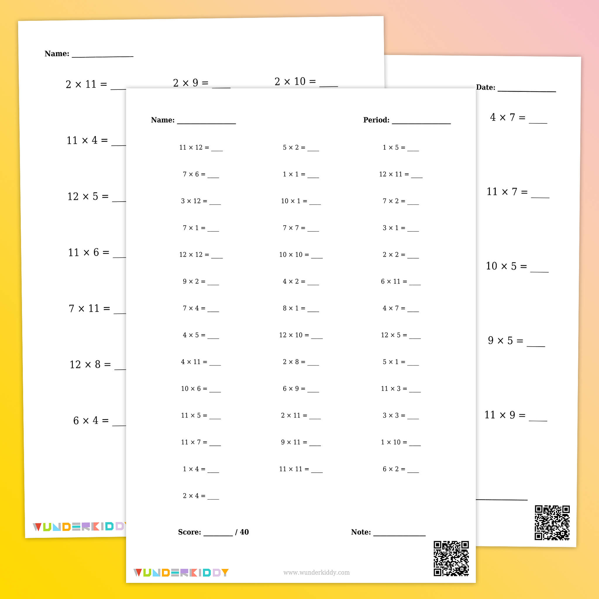 Таблица умножения до 12