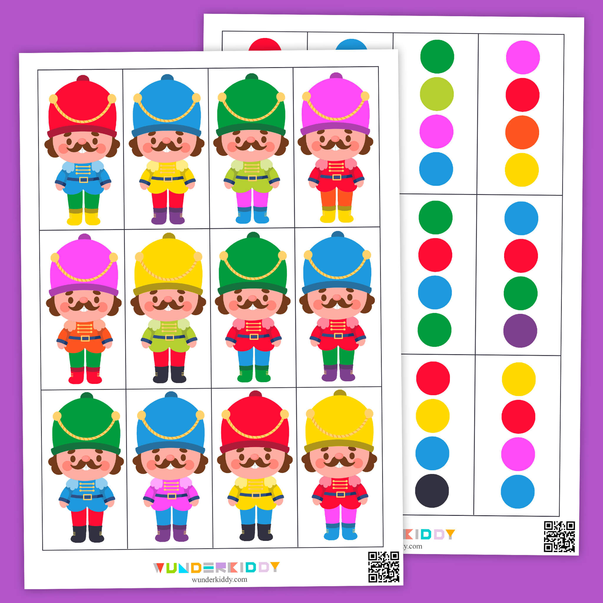 Nutcrackers Matching Worksheets for Kids
