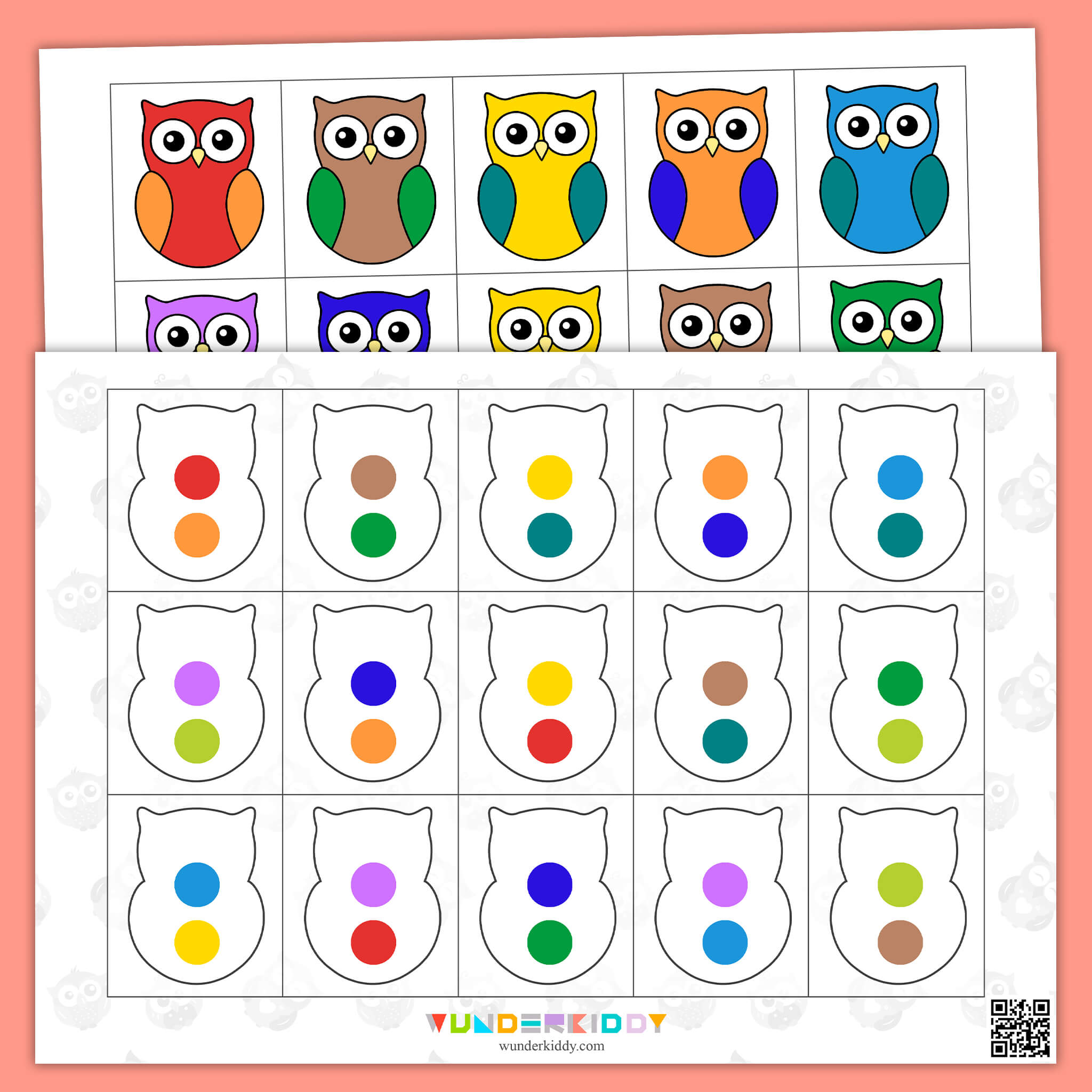Owl Color Matching Activity