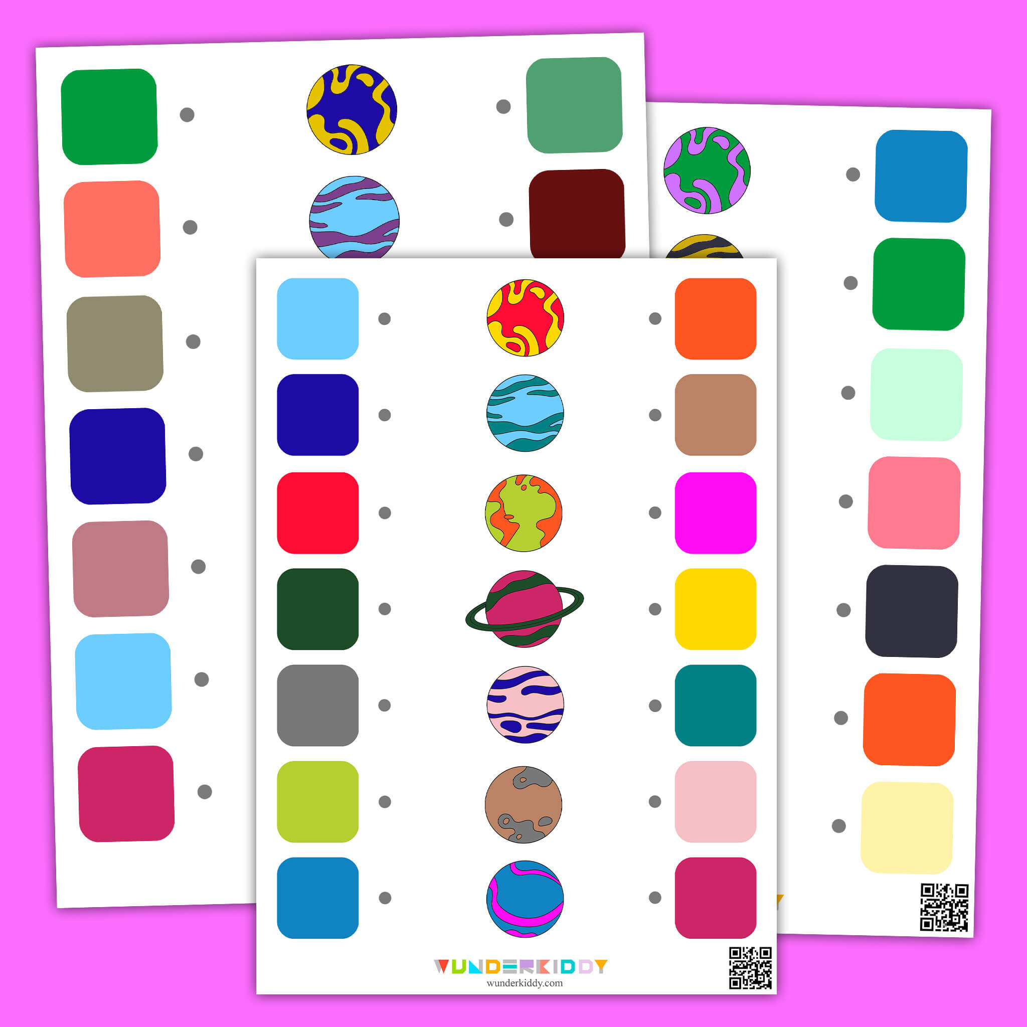 Рабочие листы «Планеты и цвета»