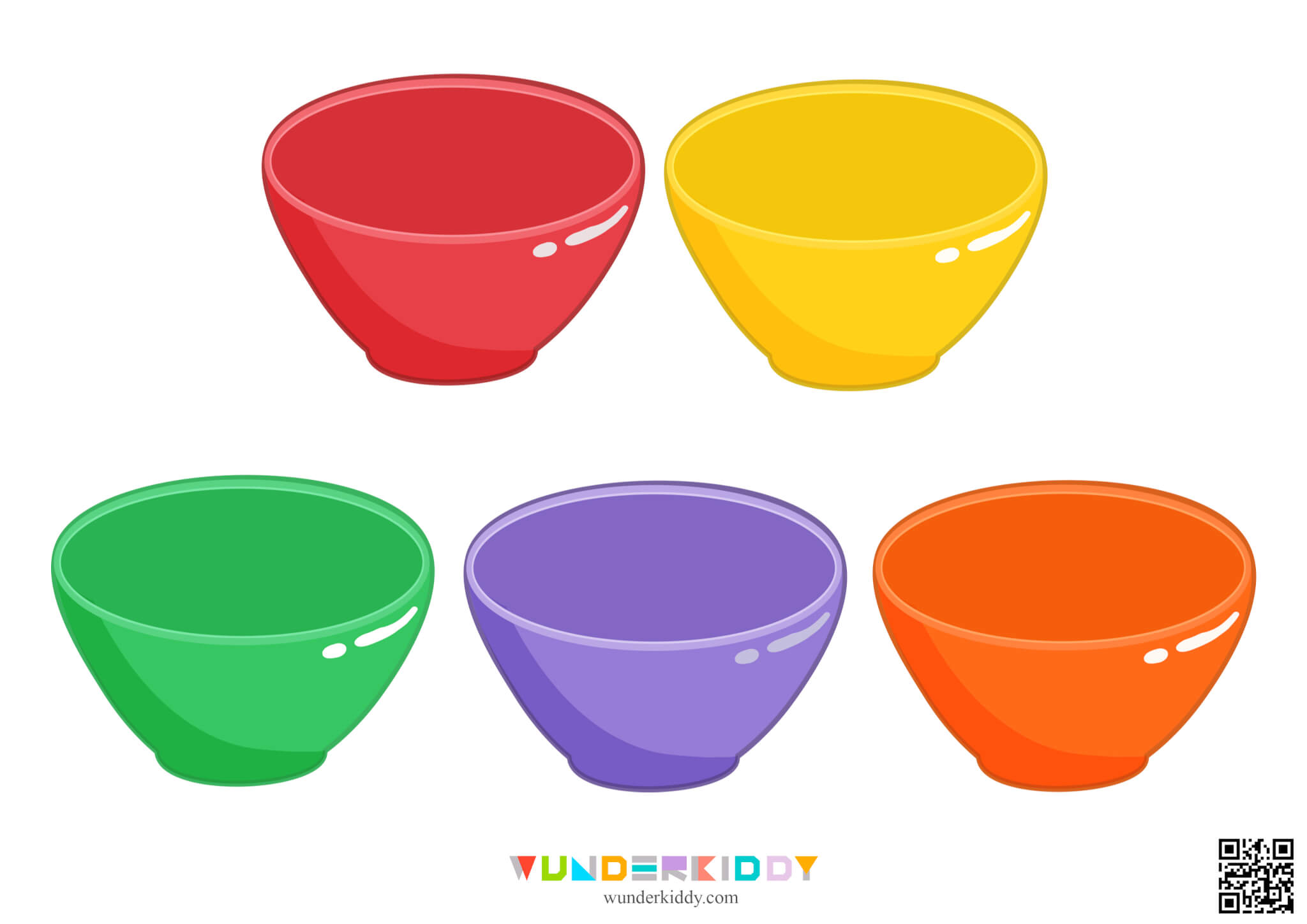 Worksheets Sorting By Colors Bowls of Vegetables and Fruits - Image 3